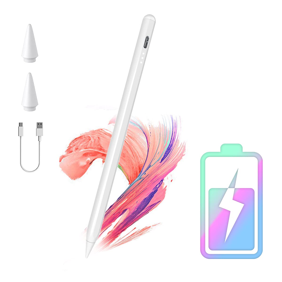 Verilux Stylus Pen Compatible with iPad 2018 and Later, High Precision & Sensitivity, Palm Rejection, Double Tap ON/Off, Power Display, Tilt Sensitivity, Magnetic Attchment, Blue Tooth Connection Verilux Stylus Pen Compatible with iPad 2018 and Later, High Precision & Sensitivity, Palm Rejection, Double Tap ON/Off, Power Display, Tilt Sensitivity, Magnetic Attchment, Blue Tooth Connection